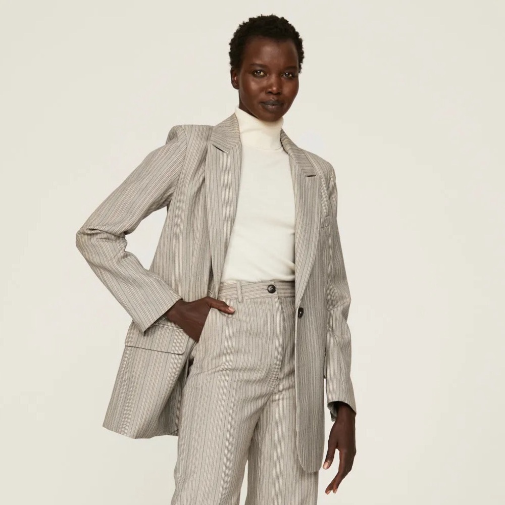 CO Gray Striped Blazer